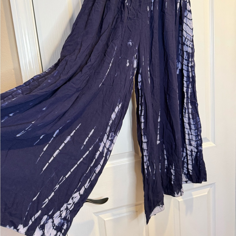 Boho Me Purple Tie Dye Wide Leg Flowy Pants Size M - Picture 5 of 8